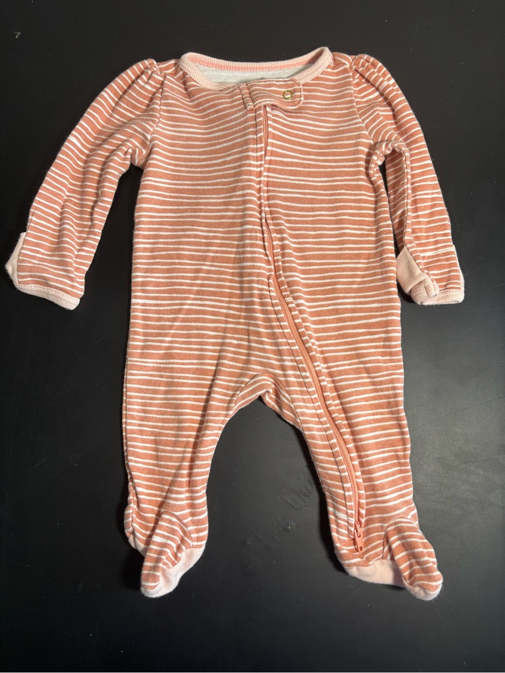cloud island Coral and White Striped Footed One-Piece